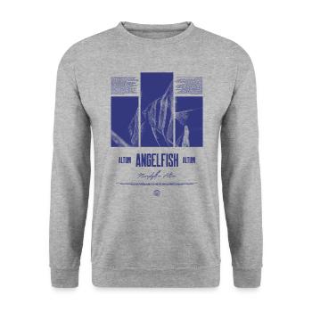 Altum Kaiserfisch Buntbarsch Aquarium Fischhalter - Unisex Pullover - Weißgrau meliert - Vorne - Alina (178cm) & Michal (187cm)