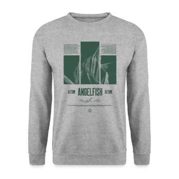 Altum Kaiserfisch Buntbarsch Aquarium Fischhalter - Unisex Pullover - Weißgrau meliert - Vorne - Alina (178cm) & Michal (187cm)