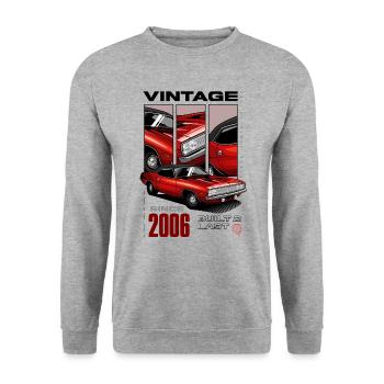 Je ne suis pas vieux Je suis Voiture classique vintage Né en 2006 - Sweat-shirt Unisexe - gris chiné - Devant - Alina (178cm) & Michal (187cm)
