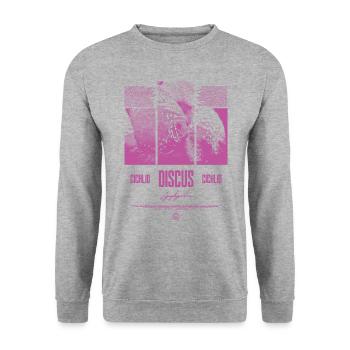 Diskusfisch Buntbarsch Aquarium Fischhalter - Unisex Pullover - Weißgrau meliert - Vorne - Alina (178cm) & Michal (187cm)