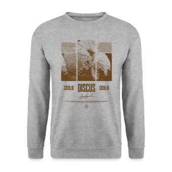 Diskusfisch Buntbarsch Aquarium Fischhalter - Unisex Pullover - Weißgrau meliert - Vorne - Alina (178cm) & Michal (187cm)