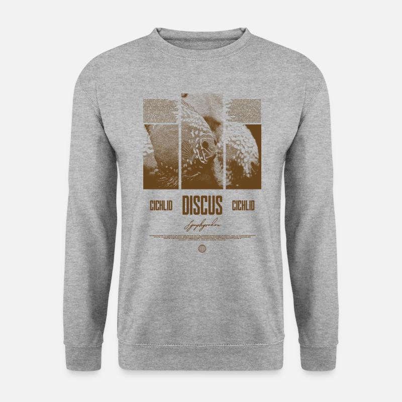 Discus Cichlidé Aquarium Fish Keeper - Sweat-shirt Unisexe - gris chiné