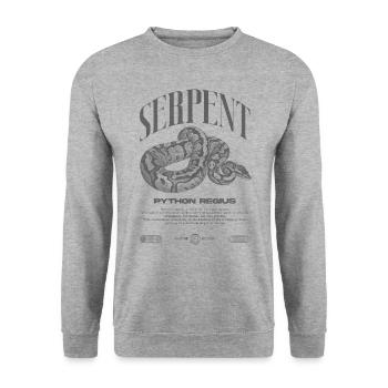 Ball Python Modern Reptile Keeper Streetwear - Unisex Sweatshirt - salt & pepper - Front - Alina (178cm) & Michal (187cm)