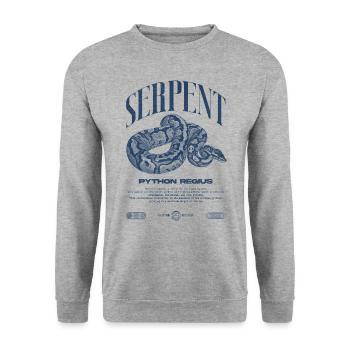 Ball Python Moderne Reptilienwärter Streetwear - Unisex Pullover - Weißgrau meliert - Vorne - Alina (178cm) & Michal (187cm)