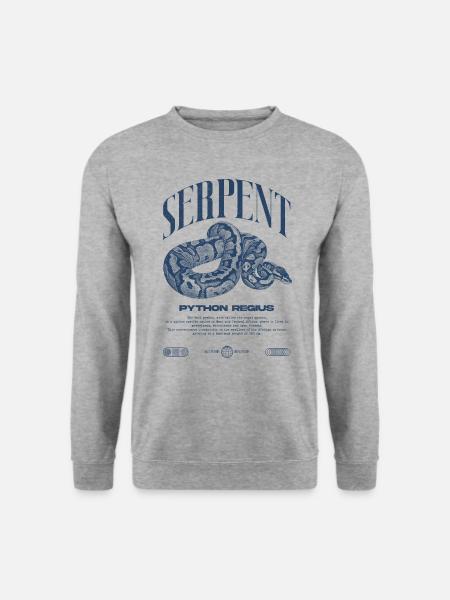 Ball Python Moderne Reptilienwärter Streetwear - Unisex Pullover - Weißgrau meliert