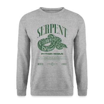Ball Python Moderne Reptilienwärter Streetwear - Unisex Pullover - Weißgrau meliert - Vorne - Alina (178cm) & Michal (187cm)