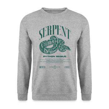 Ball Python Moderne Reptilienwärter Streetwear - Unisex Pullover - Weißgrau meliert - Vorne - Alina (178cm) & Michal (187cm)