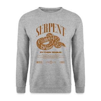 Ball Python Modern Reptile Keeper Streetwear - Unisex Sweatshirt - salt & pepper - Front - Alina (178cm) & Michal (187cm)