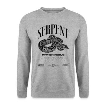Ball Python Modern Reptile Keeper Streetwear - Unisex Sweatshirt - salt & pepper - Front - Alina (178cm) & Michal (187cm)