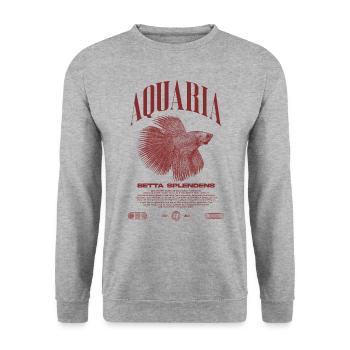 Betta Fish Keeper Modern Streetwear - Unisex Sweatshirt - salt & pepper - Front - Alina (178cm) & Michal (187cm)