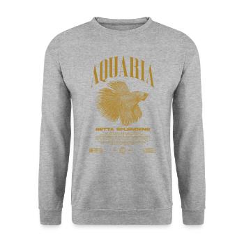 Betta Fish Keeper Modern Streetwear - Unisex Sweatshirt - salt & pepper - Front - Alina (178cm) & Michal (187cm)