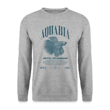 Betta Fish Keeper Modern Streetwear - Unisex Sweatshirt - salt & pepper - Front - Alina (178cm) & Michal (187cm)