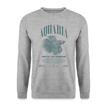 Betta Fish Keeper Modern Streetwear - Unisex Sweatshirt - salt & pepper - Front - Alina (178cm) & Michal (187cm)