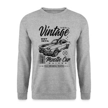 I'm Not Old I'm Classic Car Vintage Born In 1974 - Unisex Sweatshirt - salt & pepper - Front - Alina (178cm) & Michal (187cm)