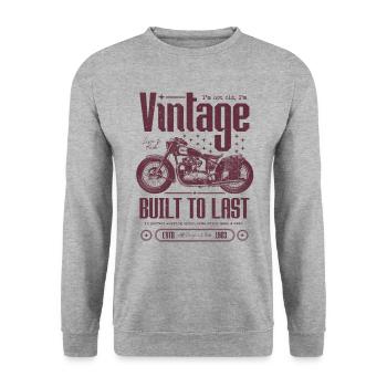 Vintage Motorcycle Bikers Motorbike Birthday 1963 - Unisex Sweatshirt - salt & pepper - Front - Alina (178cm) & Michal (187cm)