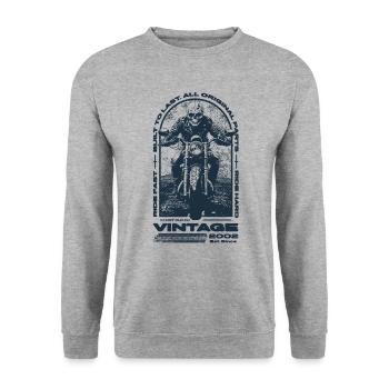 Vintage Motorcycle Bikers Motorbike Birthday 2002 - Unisex Sweatshirt - salt & pepper - Front - Alina (178cm) & Michal (187cm)