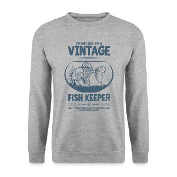 Vintage Fish Keeper Tropical Fish Birthday 2008 - Unisex Sweatshirt - salt & pepper - Front - Alina (178cm) & Michal (187cm)