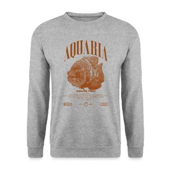 Oscar Fish Water Change Monster Fish - Unisex Sweatshirt - salt & pepper - Front - Alina (178cm) & Michal (187cm)