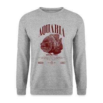 Oscar Fish Water Change Monster Fish - Unisex Sweatshirt - salt & pepper - Front - Alina (178cm) & Michal (187cm)
