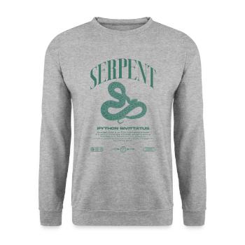 Burmese Python Modern Reptile Keeper Streetwear - Unisex Sweatshirt - salt & pepper - Front - Alina (178cm) & Michal (187cm)