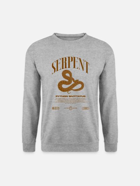 Burmesische Python Moderne Reptilienhalter Streetwear - Unisex Pullover - Weißgrau meliert