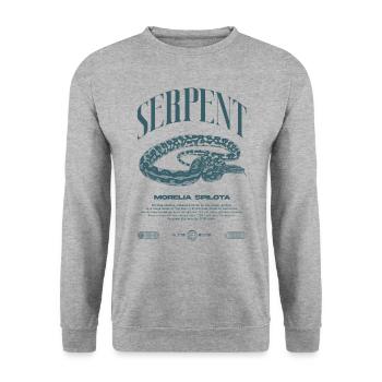 Carpet Python Modern Reptile Keeper Streetwear - Unisex Sweatshirt - salt & pepper - Front - Alina (178cm) & Michal (187cm)