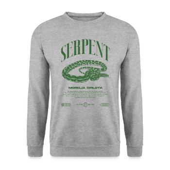 Carpet Python Modern Reptile Keeper Streetwear - Unisex Sweatshirt - salt & pepper - Front - Alina (178cm) & Michal (187cm)