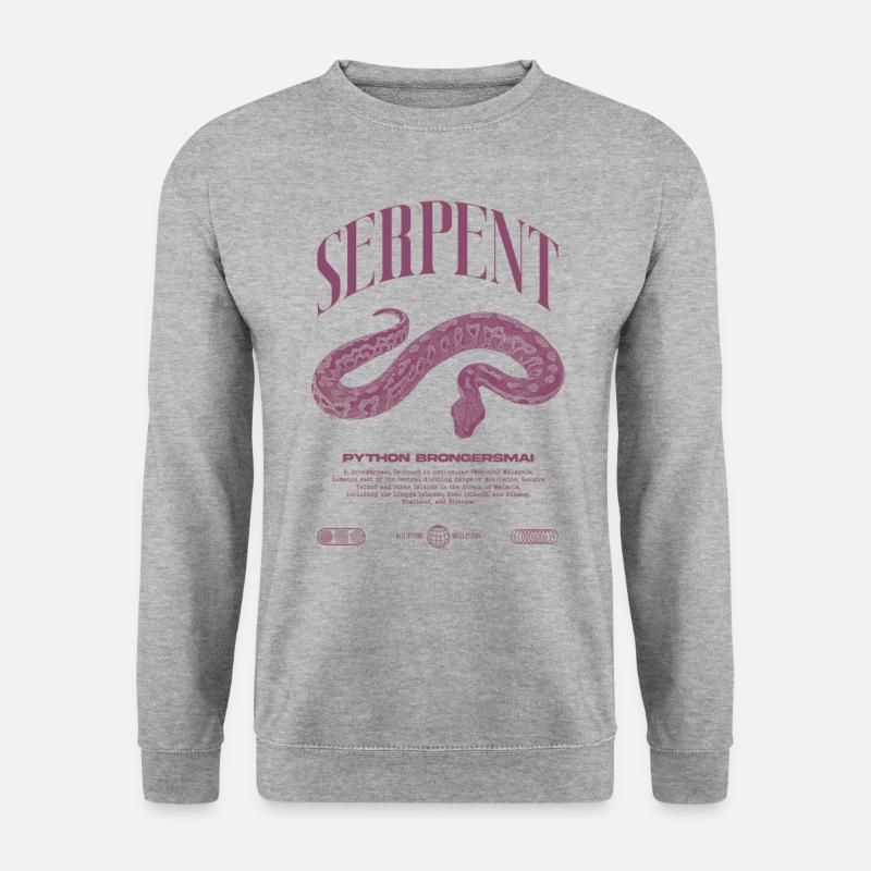 Blutpython Moderne Reptilienwärterin Streetwear - Unisex Pullover - Weißgrau meliert
