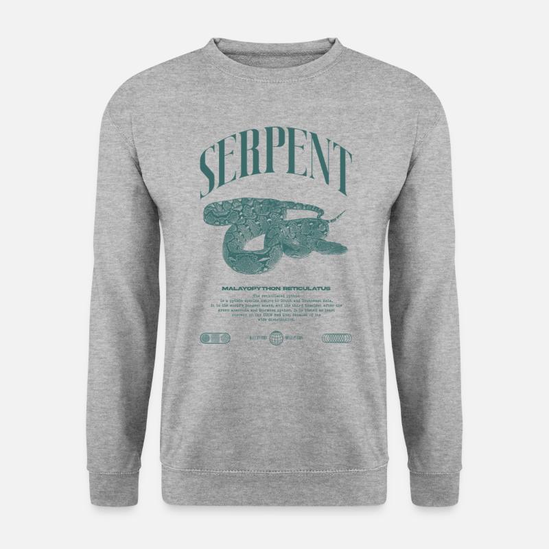 Reticulated Python Reptile Keeper Streetwear - Unisex Sweatshirt - salt & pepper