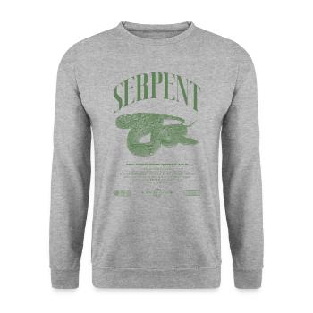 Retikulierte Python Reptile Keeper Streetwear - Unisex Pullover - Weißgrau meliert - Vorne - Alina (178cm) & Michal (187cm)