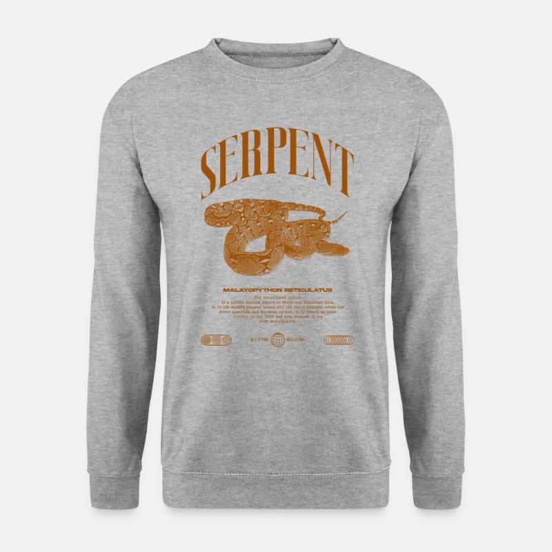 Retikulierte Python Reptile Keeper Streetwear - Unisex Pullover - Weißgrau meliert