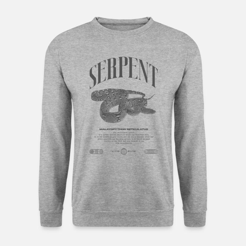 Reticulated Python Reptile Keeper Streetwear - Unisex Sweatshirt - salt & pepper