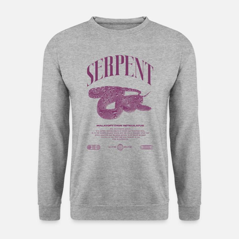 Reticulated Python Reptile Keeper Streetwear - Unisex Sweatshirt - salt & pepper