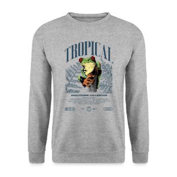 Red Eyed Tree Frog Rainforest Amphibian - Unisex Sweatshirt - salt & pepper - Front - Alina (178cm) & Michal (187cm)