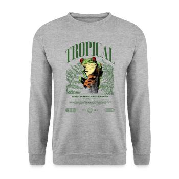 Grenouille arboricole aux yeux rouges Amphibien de la forêt tropicale - Sweat-shirt Unisexe - gris chiné - Devant - Alina (178cm) & Michal (187cm)