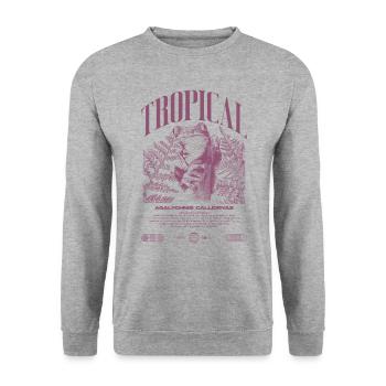 Red Eyed Tree Frog Rainforest Amphibian - Unisex Sweatshirt - salt & pepper - Front - Alina (178cm) & Michal (187cm)