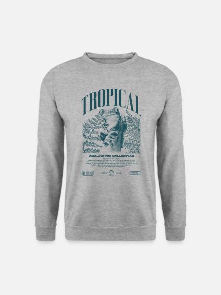 Rotäugiger Laubfrosch Regenwald Amphibie - Unisex Pullover - Weißgrau meliert