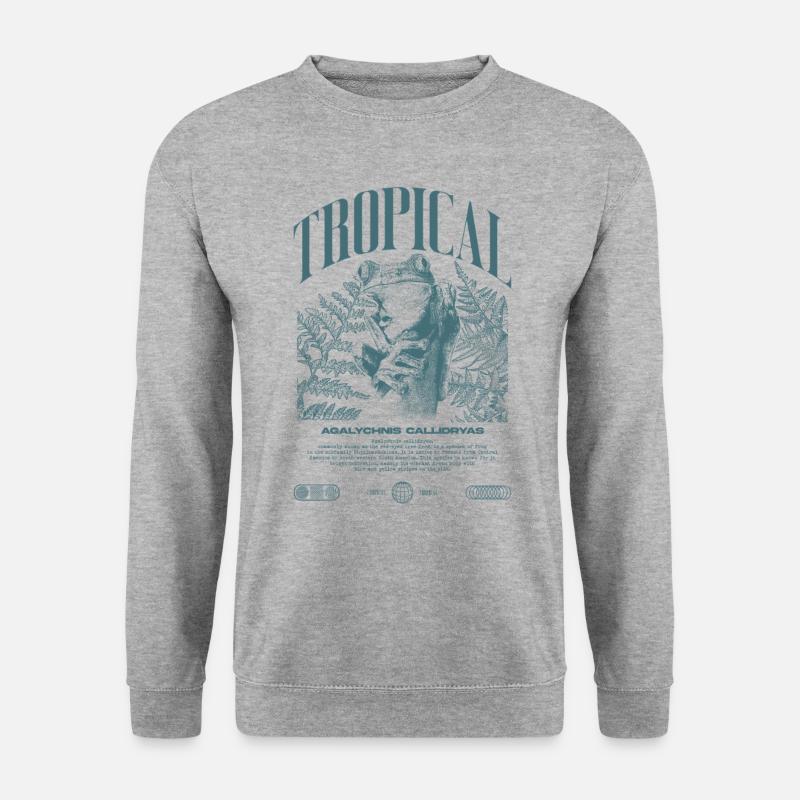Rotäugiger Laubfrosch Regenwald Amphibie - Unisex Pullover - Weißgrau meliert