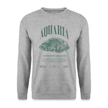 Oscar Fish Keeper Modern Streetwear - Unisex Sweatshirt - salt & pepper - Front - Alina (178cm) & Michal (187cm)