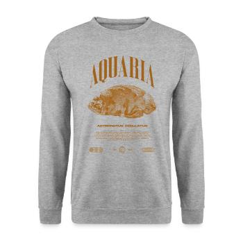 Oscar Fish Keeper Modern Streetwear - Unisex Sweatshirt - salt & pepper - Front - Alina (178cm) & Michal (187cm)