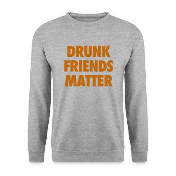 Lustige Betrunkene Freunde Materie Trinken - Unisex Pullover - Weißgrau meliert - Vorne - Alina (178cm) & Michal (187cm)