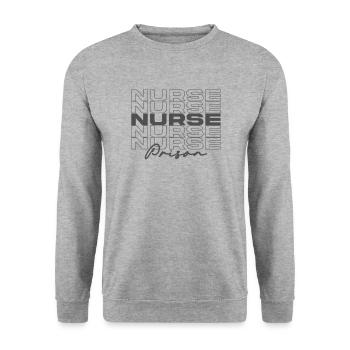 Prison Nurse Medical Nurses Stylish - Unisex Sweatshirt - salt & pepper - Front - Alina (178cm) & Michal (187cm)