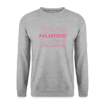 Anaesthetist Nurse Medical Nurses Stylish - Unisex Sweatshirt - salt & pepper - Front - Alina (178cm) & Michal (187cm)