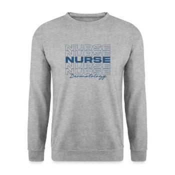Dermatologie Krankenschwester Medizinische Krankenschwestern Stilvoll - Unisex Pullover - Weißgrau meliert - Vorne - Alina (178cm) & Michal (187cm)