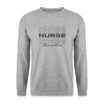 Geriatric Nurse Medical Nurses Stylish - Unisex Sweatshirt - salt & pepper - Front - Alina (178cm) & Michal (187cm)
