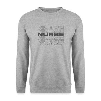General Practice Nurse Medical Nurses Stylish - Unisex Sweatshirt - salt & pepper - Front - Alina (178cm) & Michal (187cm)