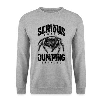 Sérieux au sujet des araignées sauteuses Propriétaire d’une araignée de compagnie - Sweat-shirt Unisexe - gris chiné - Devant - Alina (178cm) & Michal (187cm)