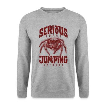 Sérieux au sujet des araignées sauteuses Propriétaire d’une araignée de compagnie - Sweat-shirt Unisexe - gris chiné - Devant - Alina (178cm) & Michal (187cm)