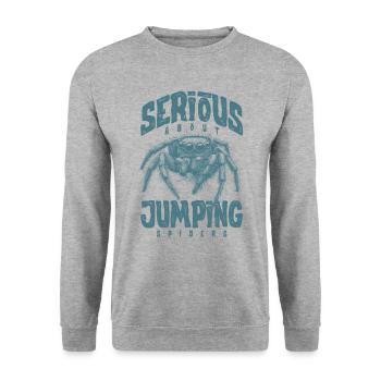 Sérieux au sujet des araignées sauteuses Propriétaire d’une araignée de compagnie - Sweat-shirt Unisexe - gris chiné - Devant - Alina (178cm) & Michal (187cm)