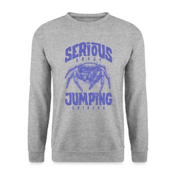 Serious About Jumping Spiders Pet Spider Owner - Unisex Sweatshirt - salt & pepper - Front - Alina (178cm) & Michal (187cm)